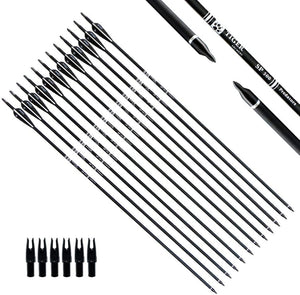 Tiger Archery 30Inch Carbon Arrow Practice Hunting Arrows with Removable Tips for Compound & Recurve Bow(Pack of 12)