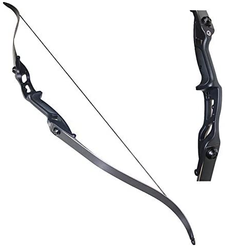 Toparchery Archery 56" Takedown Hunting Recurve Bow Metal Riser Right Hand Black Longbow