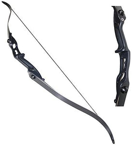 Toparchery Archery 56" Takedown Hunting Recurve Bow Metal Riser Right Hand Black Longbow