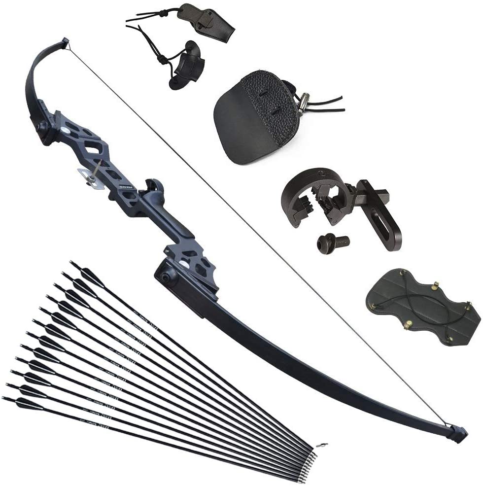 Tongtu Takedown Recurve Bow and Arrows for Adults Set 30 40 lbs Aluminum Alloy Riser Hunting Archery Longbow kit Right Hand